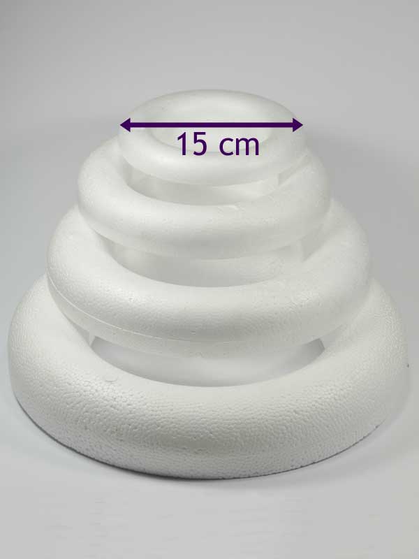 vormen van piepschuim een ring 15 cm