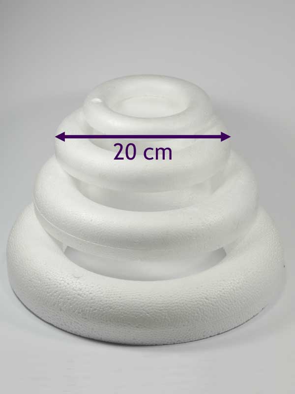 vormen van piepschuim een ring 20 cm