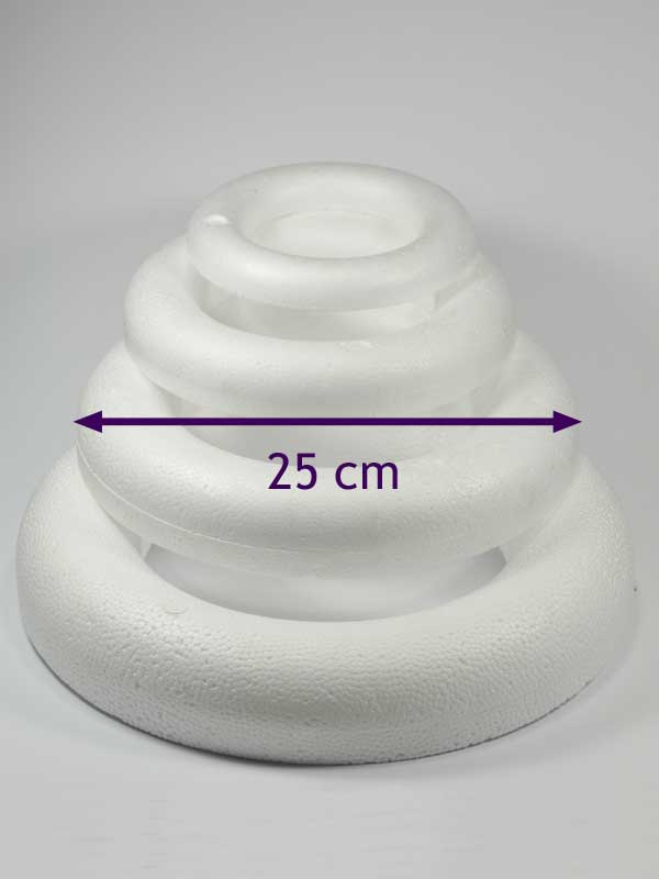 vormen van piepschuim een ring 25 cm