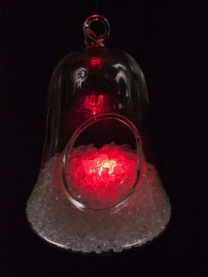 Kerstklokje met gravelite en rood LED onderwaterlichtje