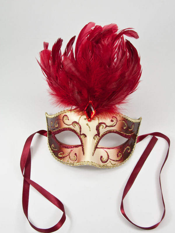 venetiaans masker rode veren