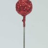 Decoratiespeld rood glitter 9mm