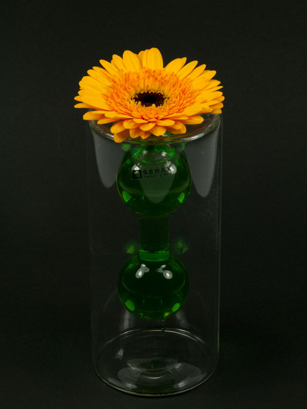 double vase met bloem