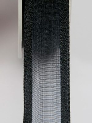 Zwart organza lint 23 mm met satijn rand