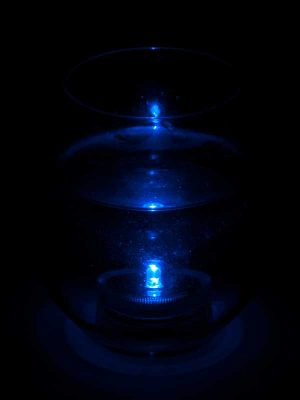onderwater led blauw in glas