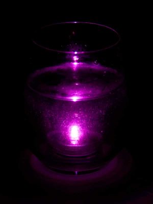 onderwater led roze in glas