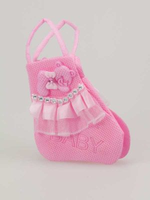 Als u voor een baby wat geld of een klein cadeautje wil geven, dan kan dat leuk in dit schattige baby-tasje.