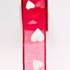 organza lint rood met witte harten