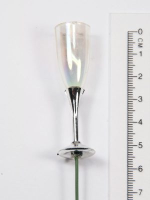 miniatuur champagneglas op steker voor decoratie