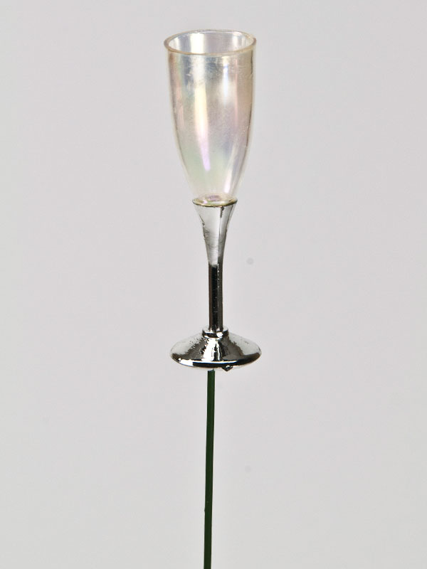 miniatuur champagneglas op steker voor decoratie