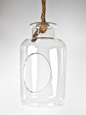 Hangende glazen vaas flesmodel