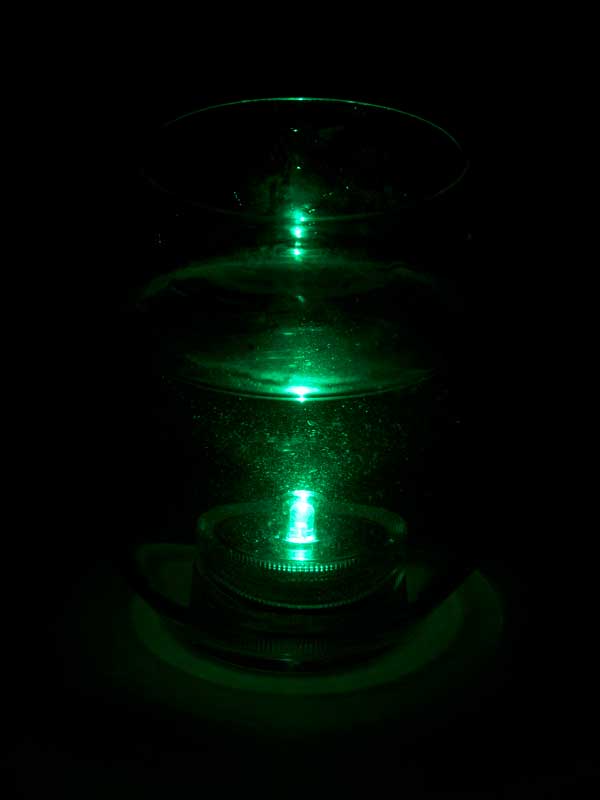 onderwater led groen in glas
