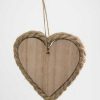 houten hart met touw