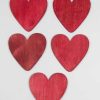 houten hartjes rood 6cm 5 stuks