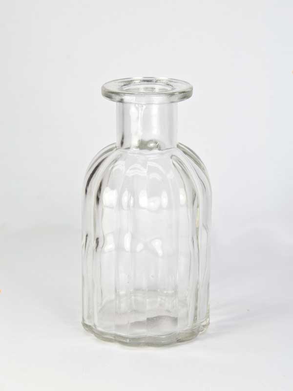 flesje helder glas met ribbels, klein model