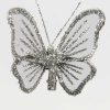 vlinder zilver glitter 9 cm