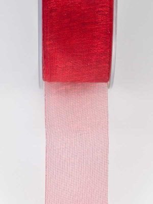 lint warm rood organza 25 mm