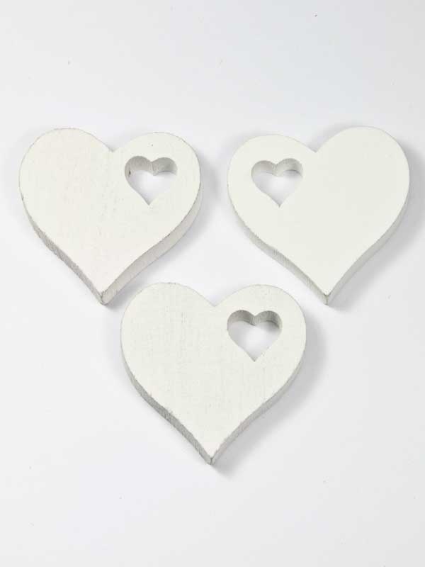 hart in hart wit hout drie stuks