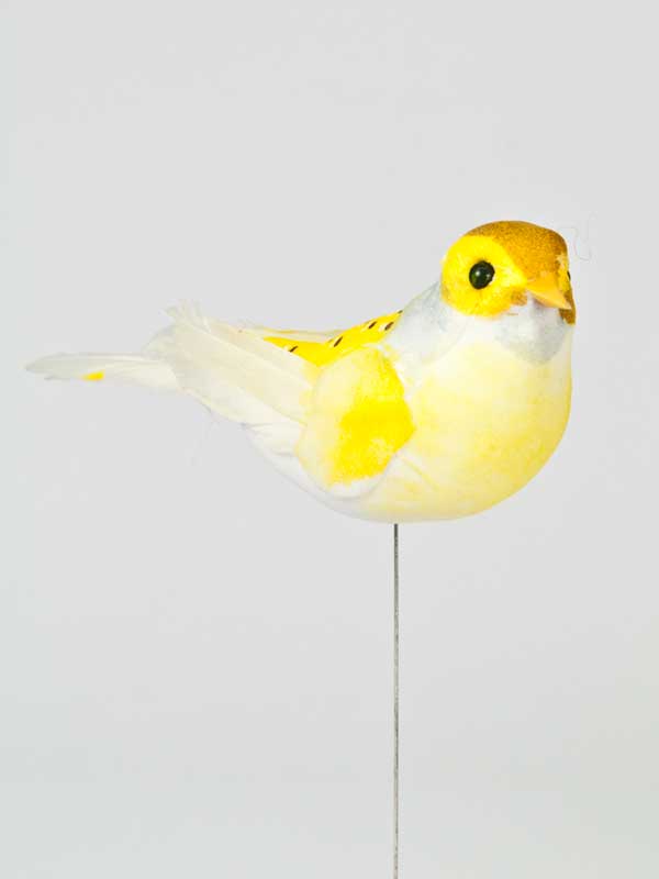 Vogel geel op draad