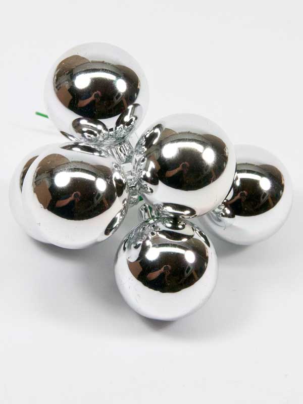 kerstballetjes zilver glans 30 mm