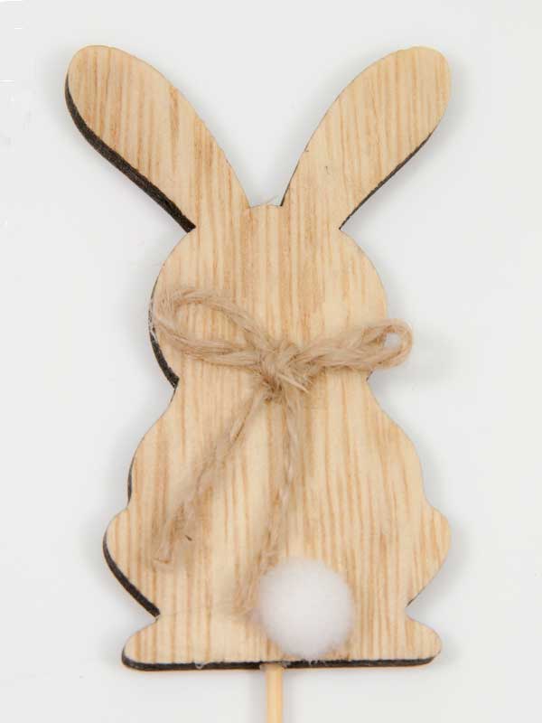 houten konijntje met wit staartje