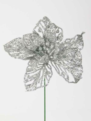 glitterflower zilver op draad