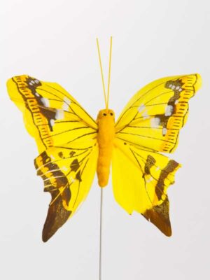 vlinder op draad geel