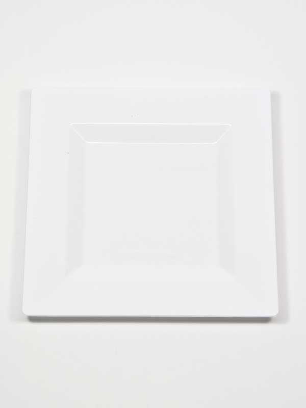 Vierkant schaaltje wit kunststof