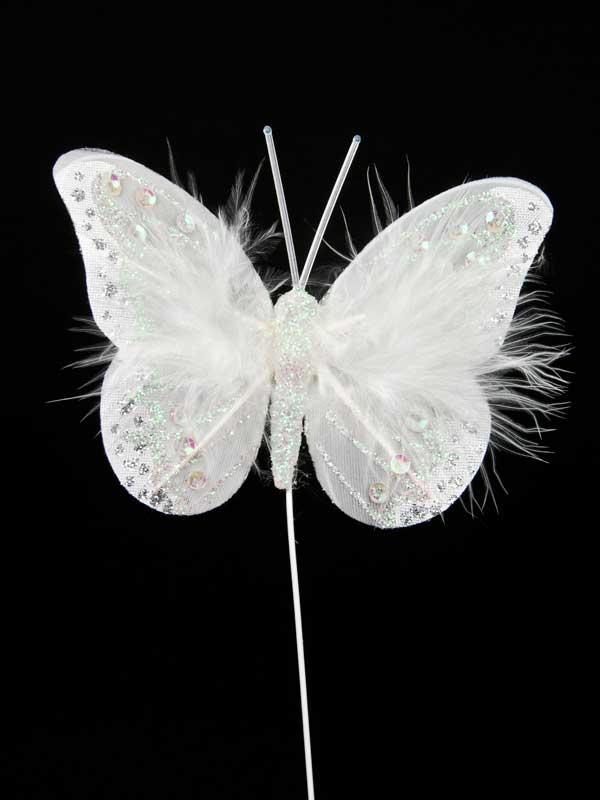 witte vlinder voor decoratie 8 cm