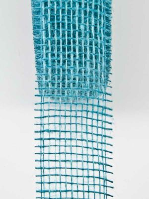 jute band open geweven turquoise