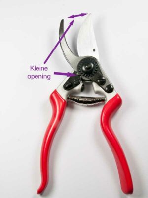 snoeischaar ergonomisch opening instellen