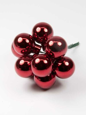 kerstballetjes 25 mm 9 stuks donkerrood