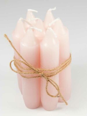 licht roze kaarsen van 11cm setje van 7