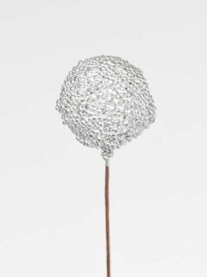 glitter besje op draad zilverkleurig
