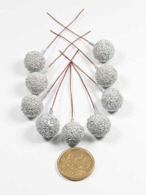 Glitter besjes - Zilver - 9 stuks (38548) - Afbeelding 4