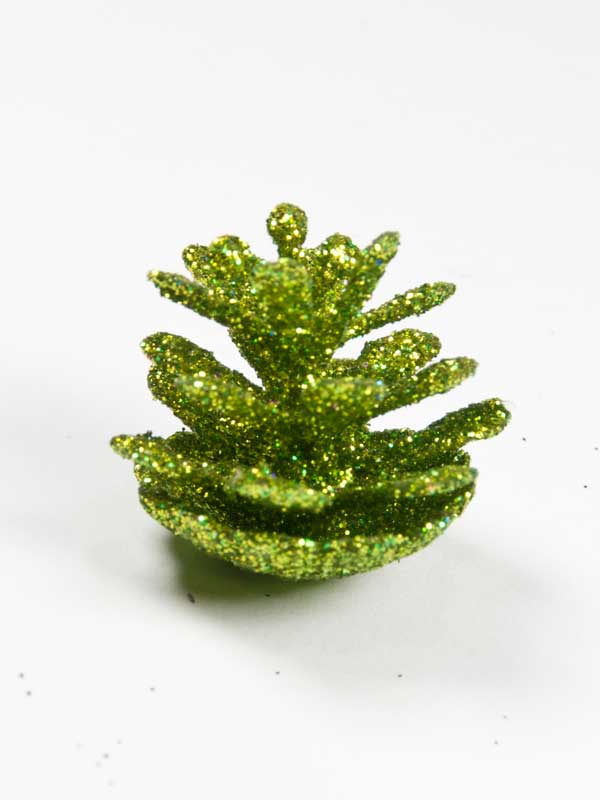 Glitter dennenappels - kleurenmix klein - 7 stuks (38519) - Afbeelding 3