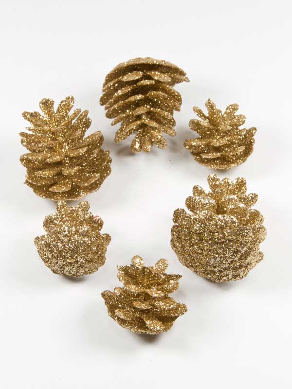 glitter-dennenappels-goudkleur-mix
