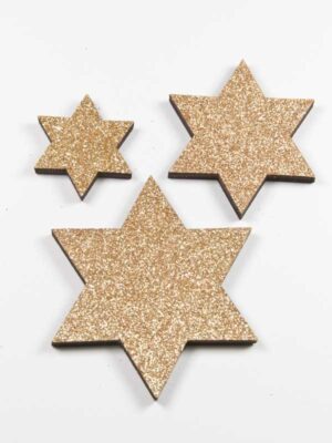 glitter-ster-goud-setje van drie