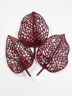 glitterblad donkerrood, per 3 stuks