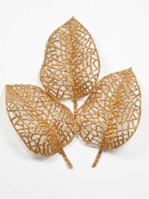 glitterblad goud, drie stuks