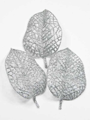 glitterblad zilver, per drie stuks