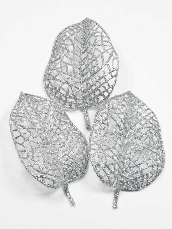 glitterblad zilver, per drie stuks