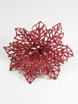 Bloem, opengewerkt en rood met glitter