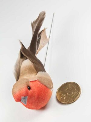 vogeltje-oranje-op-draad-vergeleken-met-50-ct