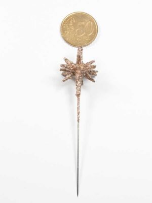 Decoratiespeld 3-d ster champagne glitter - 30 mm - per 3 stuks - Afbeelding 2