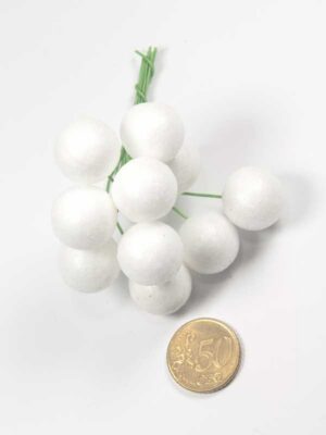 Balletjes op draad - glinsterend wit - 10 stuks (40811) - Afbeelding 2