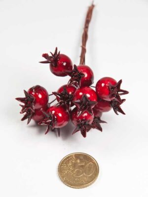 Besjes op draad met kroontje - rood - Afbeelding 2