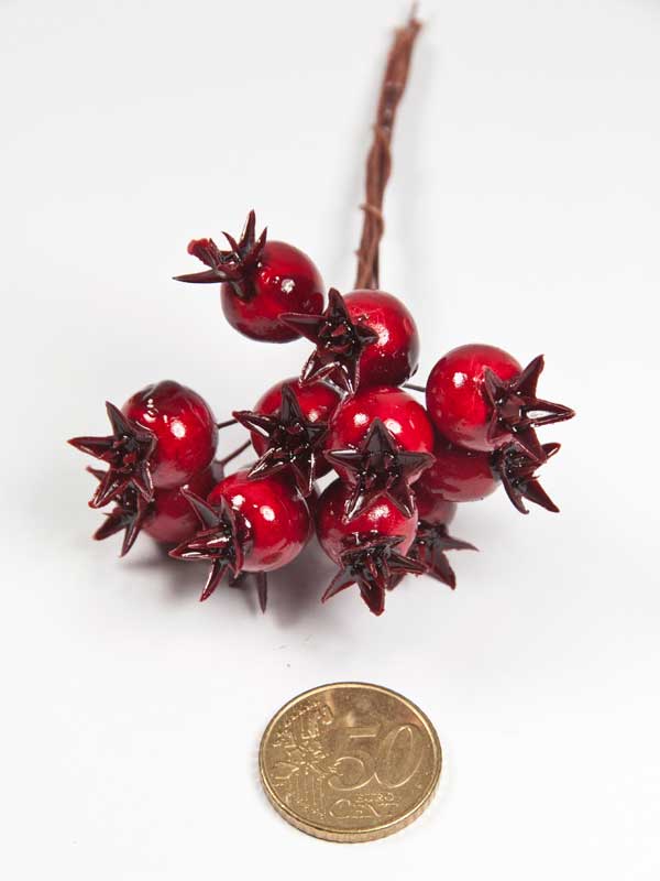 Besjes op draad met kroontje - rood - Afbeelding 2