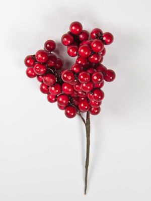 Tros besjes op draad - rood - decoratie - Afbeelding 3