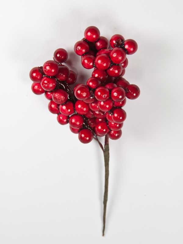 Tros besjes op draad - rood - decoratie - Afbeelding 3